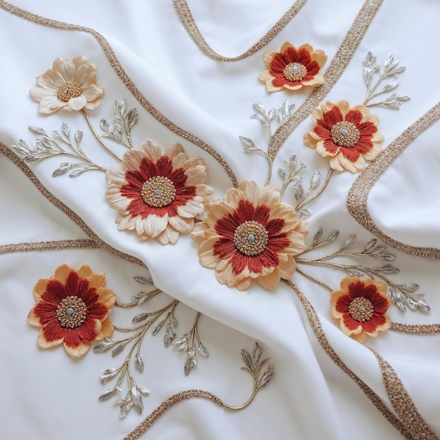 haftowane motywy florystyczne